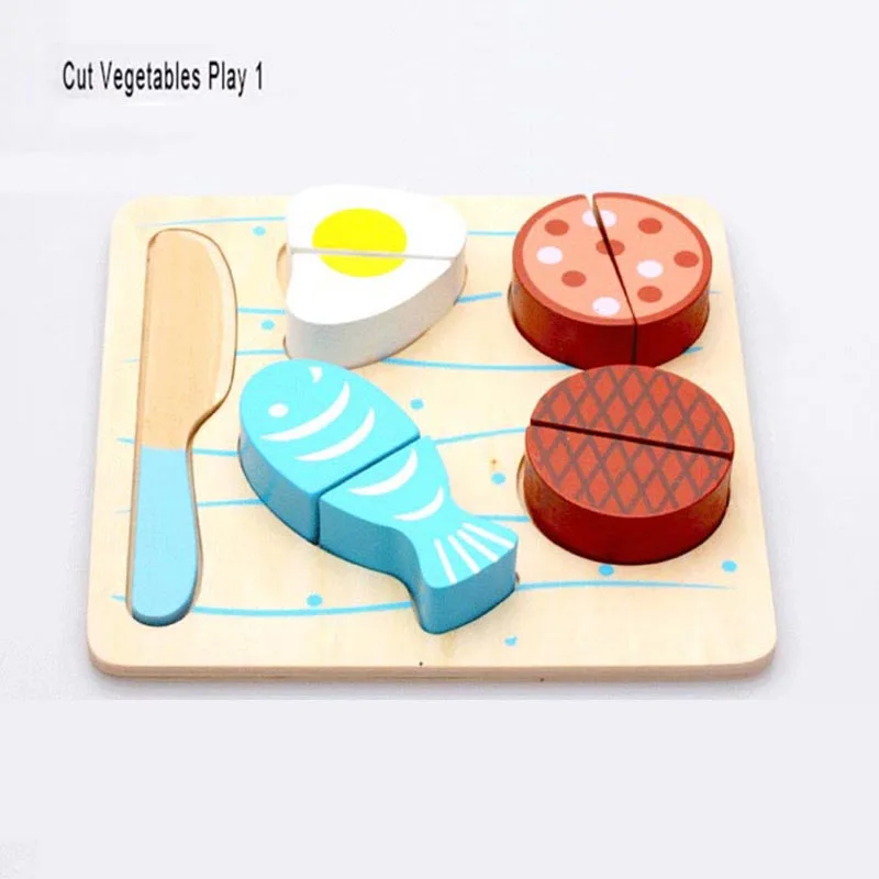 Деревянная игрушка кухня фрукты овощи десерт дети готовка еда притворяться