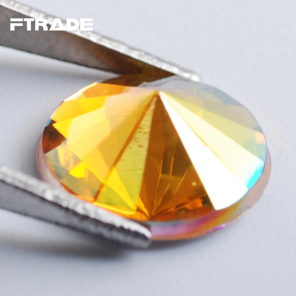 Topaz AB Высокое качество, 12 видов AB цветов, 10 мм, акриловые кристаллы, 300 шт, круглые стразы с плоской задней частью, не исправляющие исправление, для украшения одежды, рукоделия - Цвет: Topaz AB