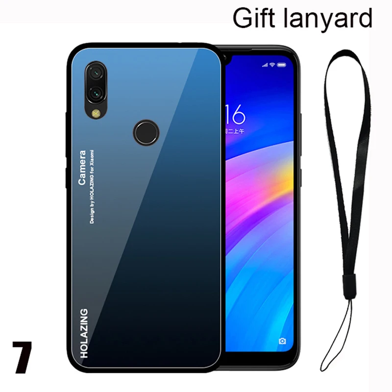 Gradient Tempered Glass Case For Xiaomi Redmi Note 7 Pro redmi note 5 pro 6 plus Cover Protective Fundas gift |