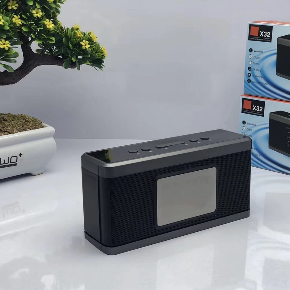 Беспроводная bluetooth колонка зеркальный дисплей будильник сабвуфер Bluetooth Hifi
