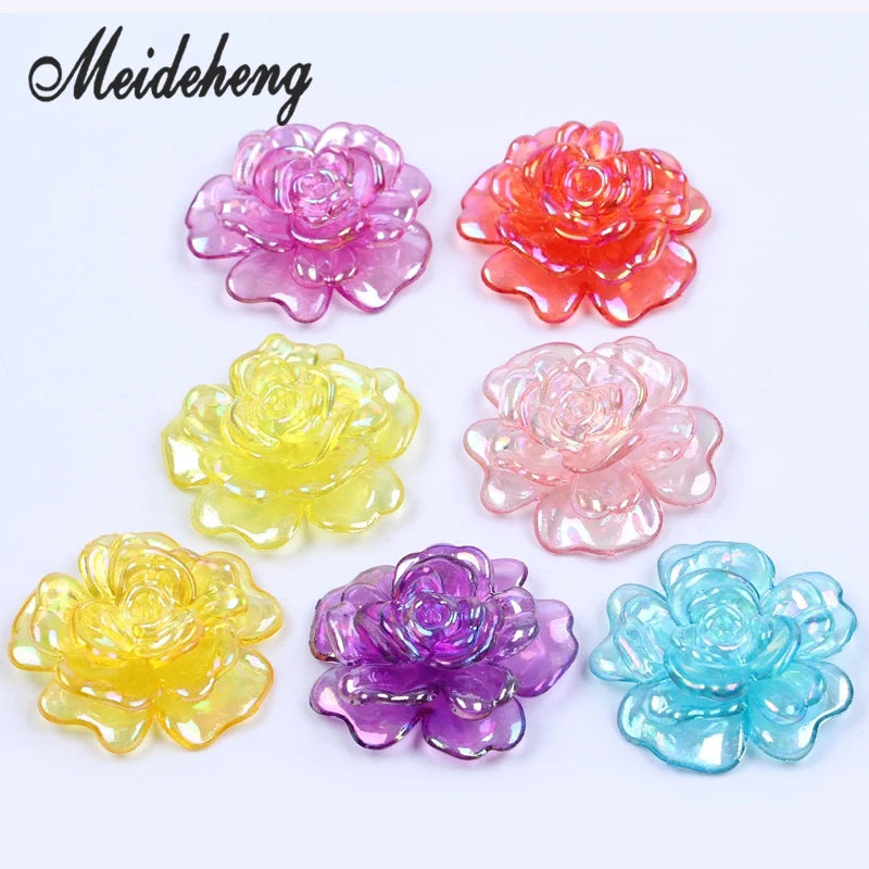 Acrylic Flower Space Beads for Jewelry Making Transparent AB Color Necklace DIY Collocation Hair Accessory Table lamp |