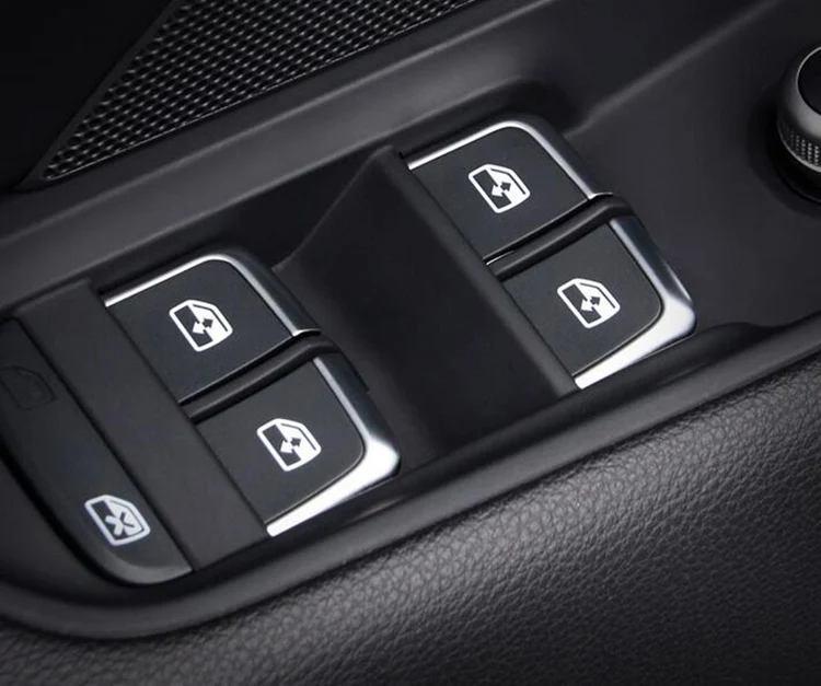 7 шт. хром окна Стекло атлет кнопки крышка отделка Подходит для Audi A3 8V A4L A6L Q3 Q5-16 интерьер подлокотник украшения Стикеры