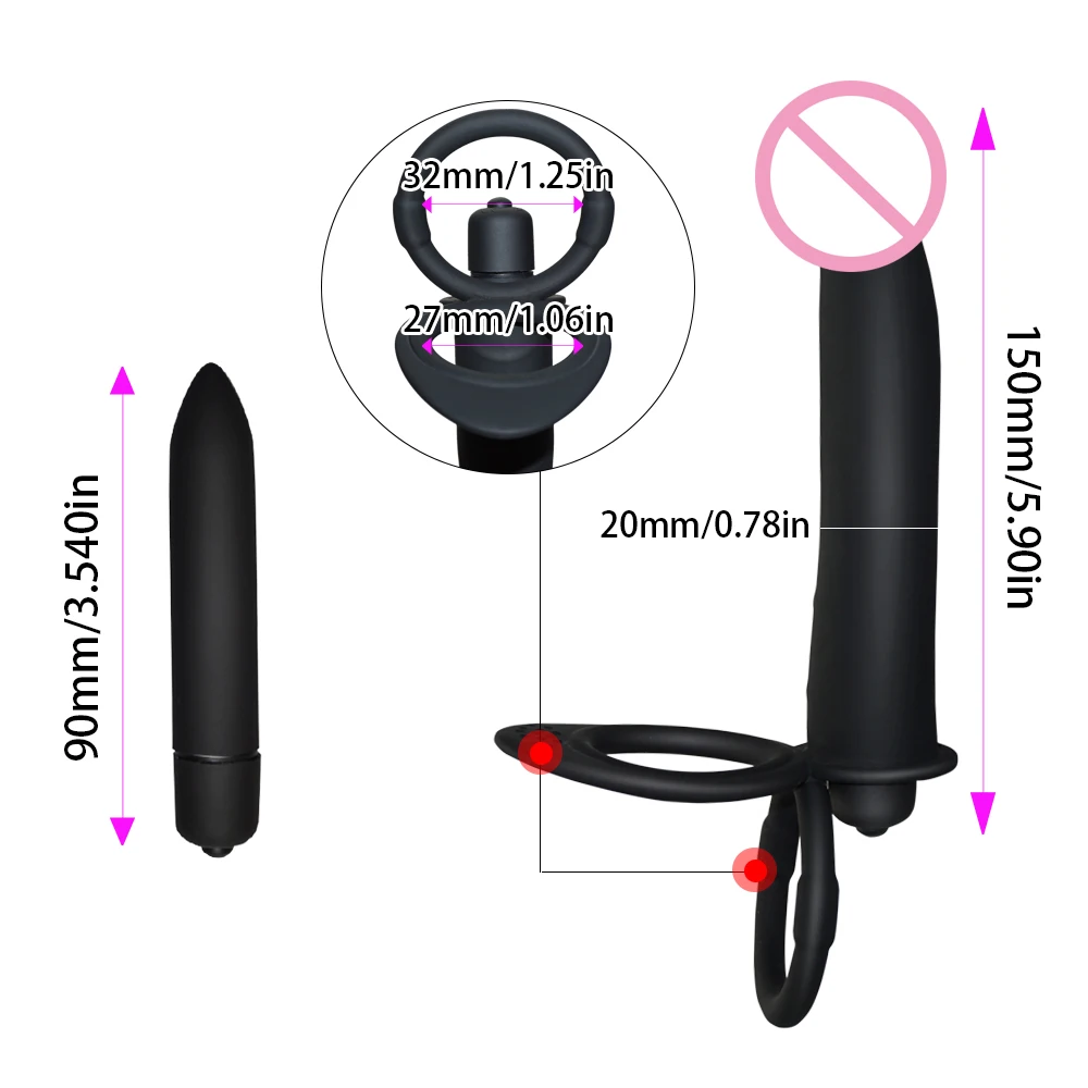 Double Penetration Vibrator dick Strap On for Man | Тематическая одежда и униформа