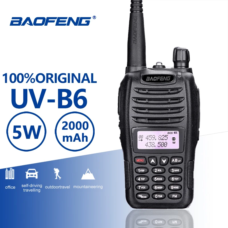 BaoFeng UV B6 Портативный иди и болтай Walkie Talkie “иди 5 Вт дальний двухстороннее радио