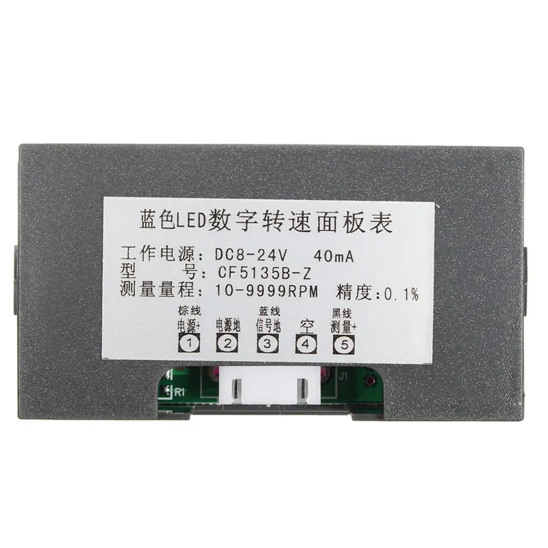 Цифровой Зеленый светодиодный Тахометр 4 шт. измеритель скорости + датчик