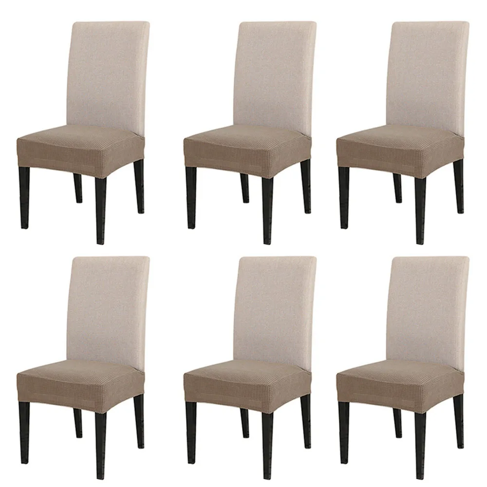 4pcs Camel 6 шт./4 шт./1 шт. Натяжные чехлы для сидений на стулья Набор вязаных чехлов для сидений на стуле Чехол для стула Чехлы для столовой - Цвет: 4pcs Camel