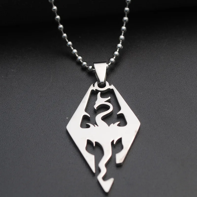 

Stainless Steel Dinosaur Dragon Charm Necklace Pterosaur Flying Animal Necklace Ancient Creatures Pterosaur Elder Necklac