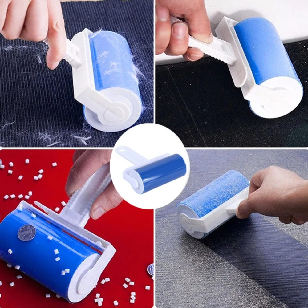 Reusable Washable Lint Roller Sticky Silicone Dust Wiper Pet Hair Remover Cleaning Brush Tools for Pet Cloth Furniture