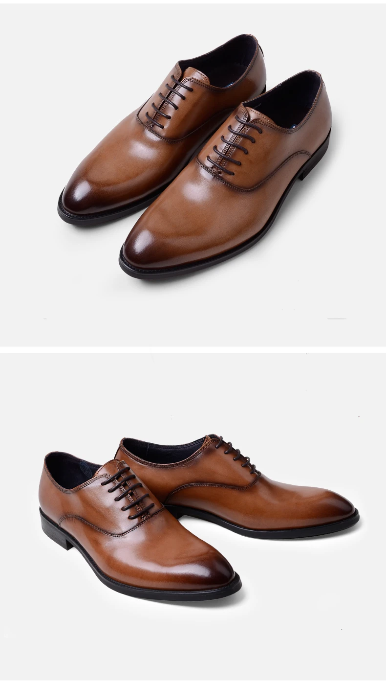 Phenkang/Мужская официальная обувь; мужские туфли-оксфорды из натуральной кожи; итальянская модельная обувь; коллекция года; свадебные туфли; Кожаные броги на шнурках