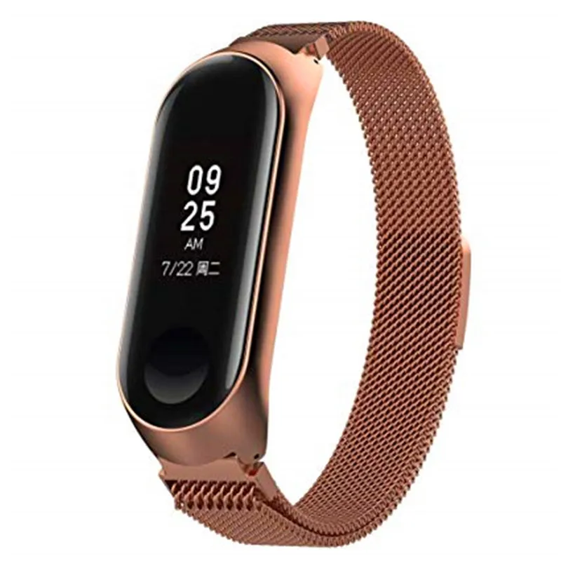 Сменные браслеты Milanese loop для Xiaomi Mi Band 4 3 магнитная застежка ремешок Аксессуары
