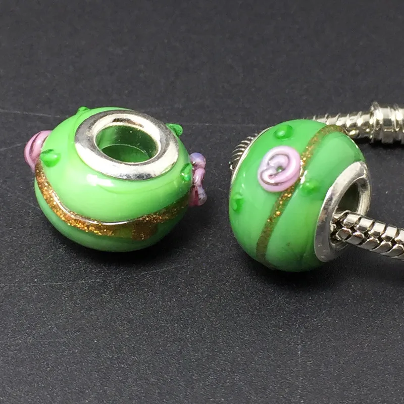 Большие европейские 3D шарики из муранского стекла с большим отверстием