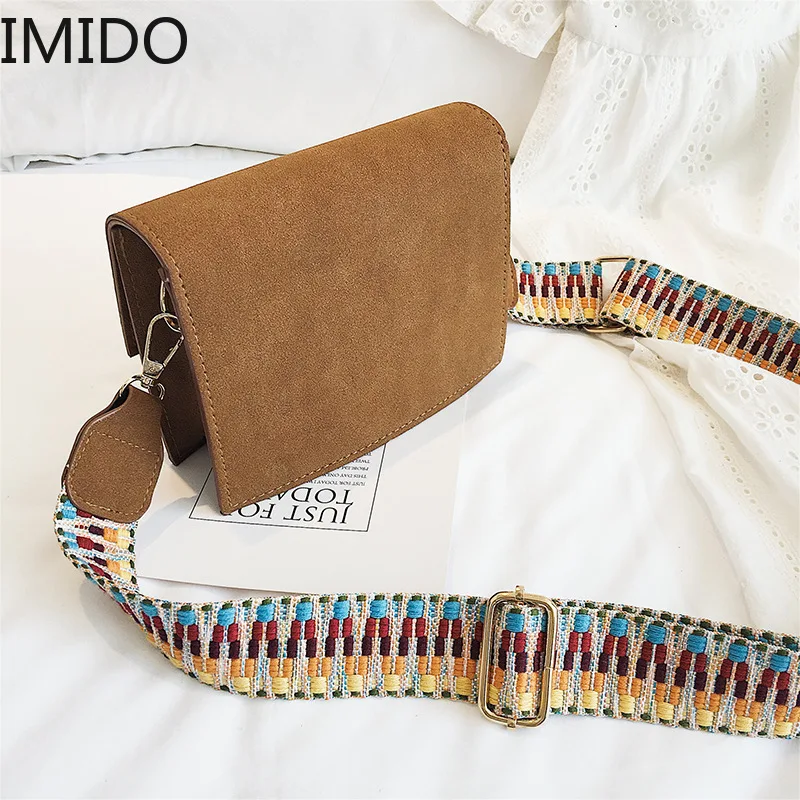 IMIDO замшевые квадратные сумки для женщин 2019 Роскошная брендовая дизайнерская