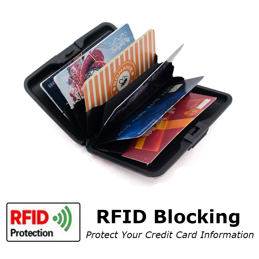 BONAMIE Colorful Boy Prints Aluminum Wallet Bank Credit Card Case Box RFID Blocking Slim Metal Business ID Holders 6 Slots | Багаж и сумки