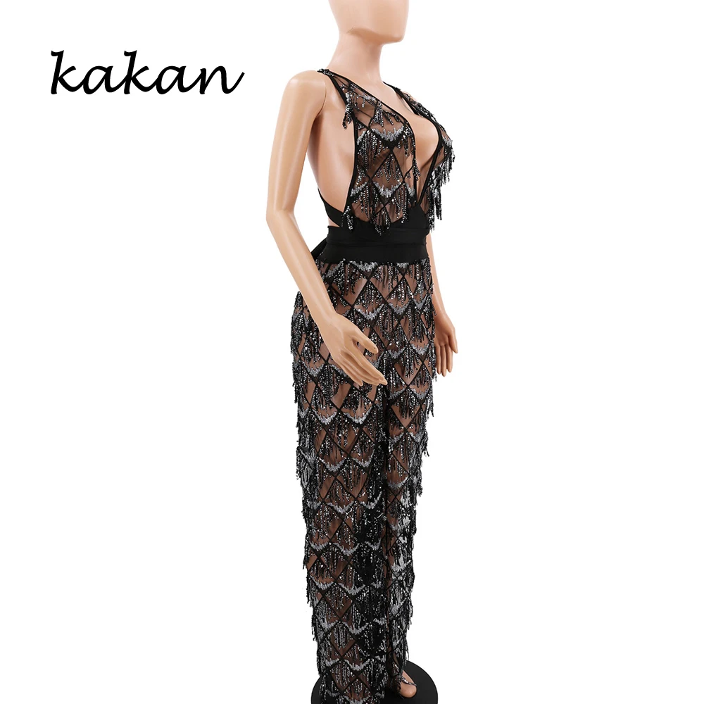 Kakan новинка весны 2019 женские сексуальные цельные трико с блестками sexyF слитный