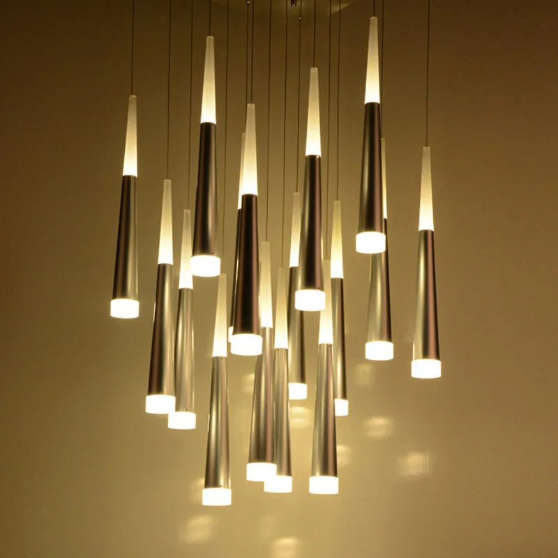 Креативная Роскошная длинная светодиодная Подвесная лампа метеоритный душ