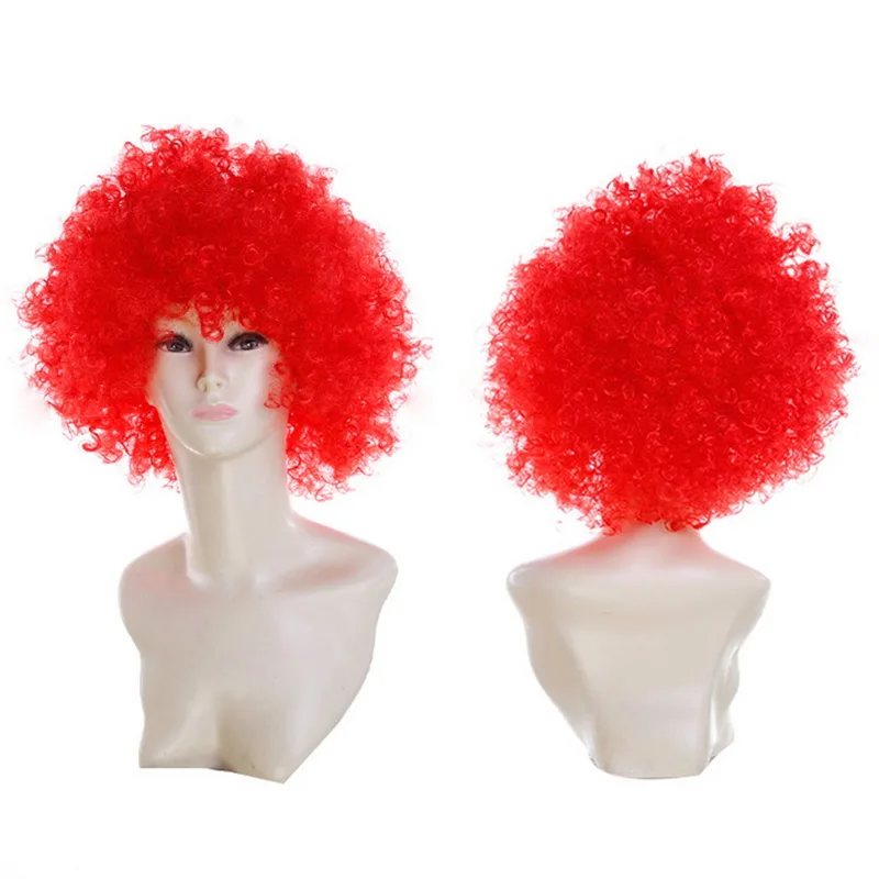 Red Dozzlor 6 цветов клоун взрывающиеся искусственные накладные волосы Косплей короткие волосы Хэллоуин Патри шляпы праздничное событие поставки Мути-цвет парик - Цвет: Red