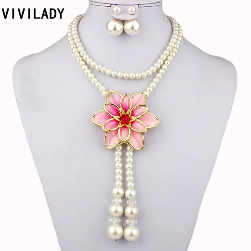 Комплект женских ювелирных изделий с искусственным жемчугом|earrings cake|necklace earring