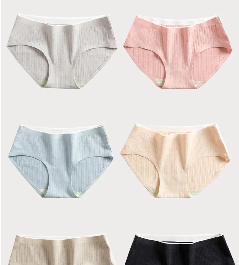 Soft Lingerie Mid Waist Ladies Briefs Antibacterial Women Intimates Seamless Female Large Size Girl Underwear |