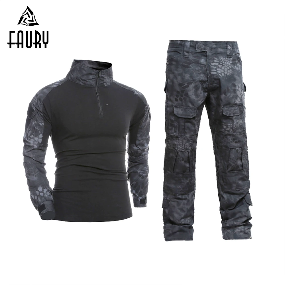 Мужская Тактическая Военная униформа камуфляжный CS игровой костюм военная