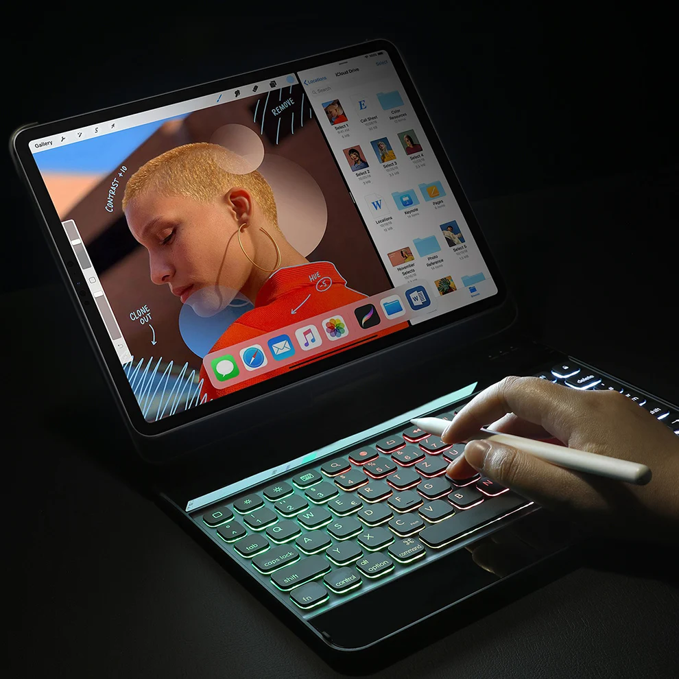 Чехол для беспроводной клавиатуры SeenDa с подсветкой и Bluetooth iPad Pro 11 2018 чехол