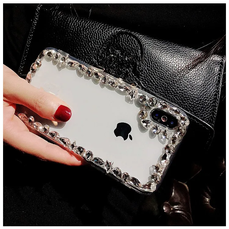XSMYiss Bling С кристалалми и стразами чехол на заднюю панель из ТПУ чехол для телефона чехол для iphone X 11 Pro MAX 5S 6 6s 7 8 Plus XR Xs Max Защитный чехол