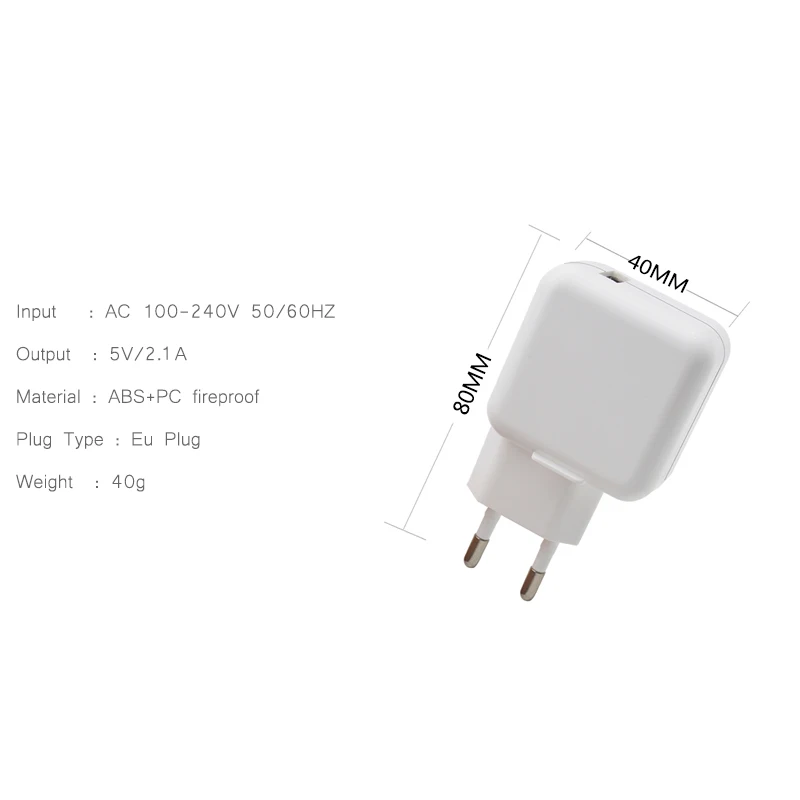Быстрая зарядка 10 Вт 2.1A USB адаптер питания зарядное устройство для мобильного