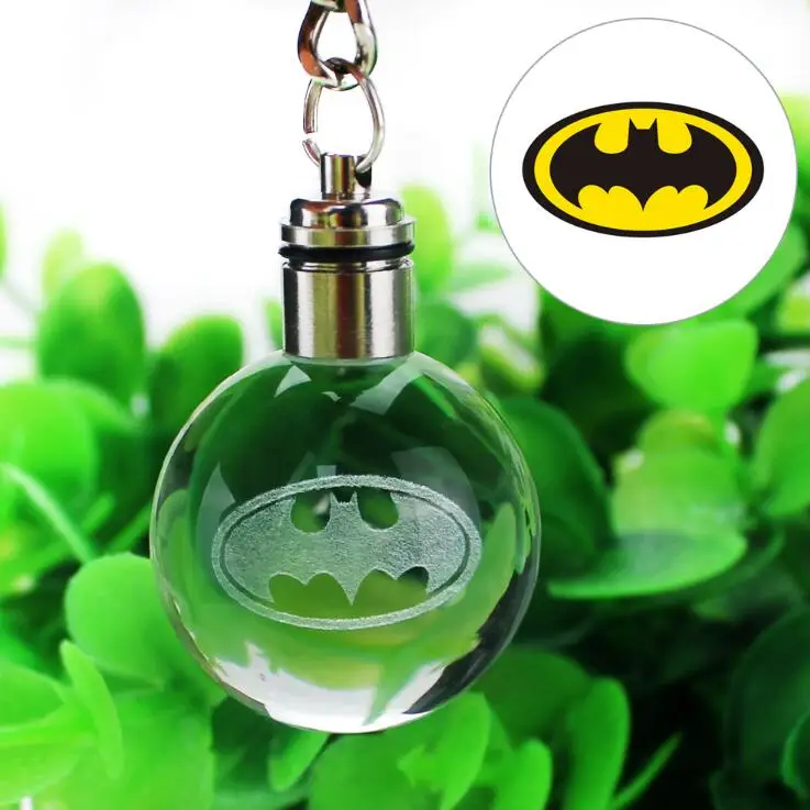 Batman Горячая Charmander Eevee 3D гравировка стеклянный шар лампа Pokemon Go Новинка светильник светодиодный брелок красочный кулон детский подарок - Цвет: Batman
