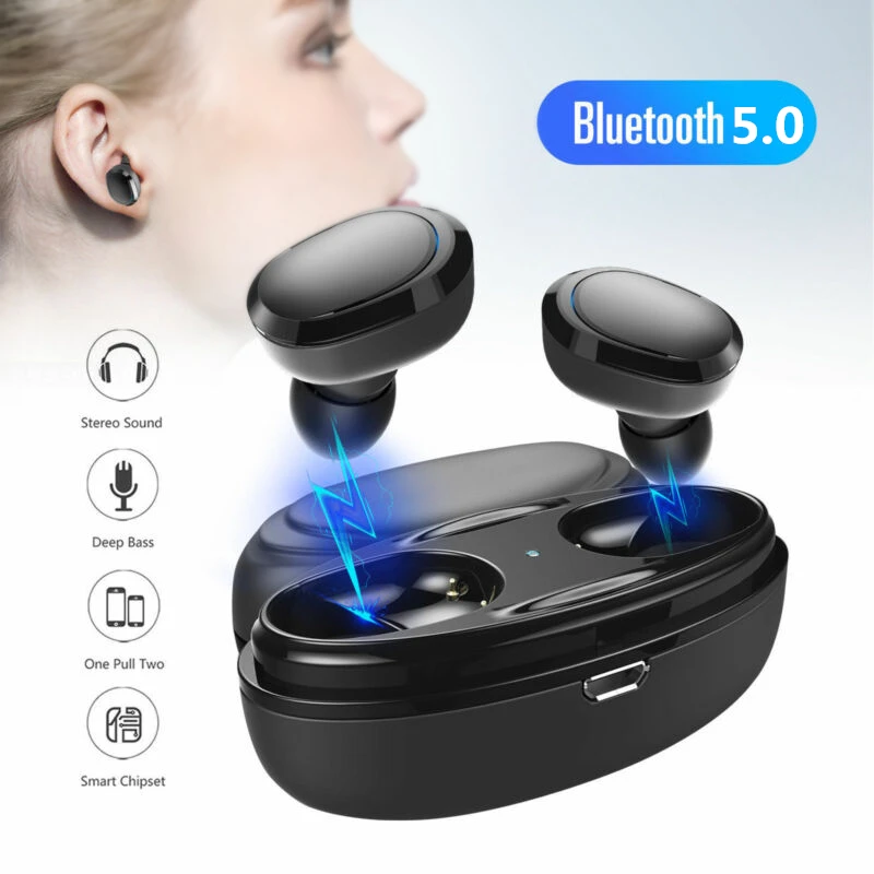 Наушники-вкладыши Tws Bluetooth 5 0 наушники стерео Водонепроницаемый мини