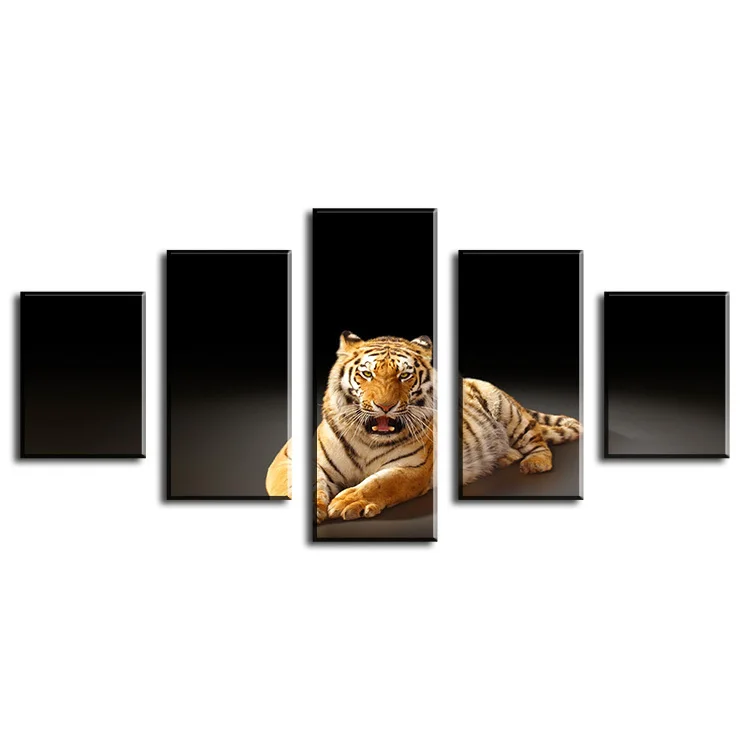 

5 Piece angry-tiger Modern Home Wall Decor Canvas Picture Art HD Print WALL Painting Set of 5 Each Canvas Arts Unframe