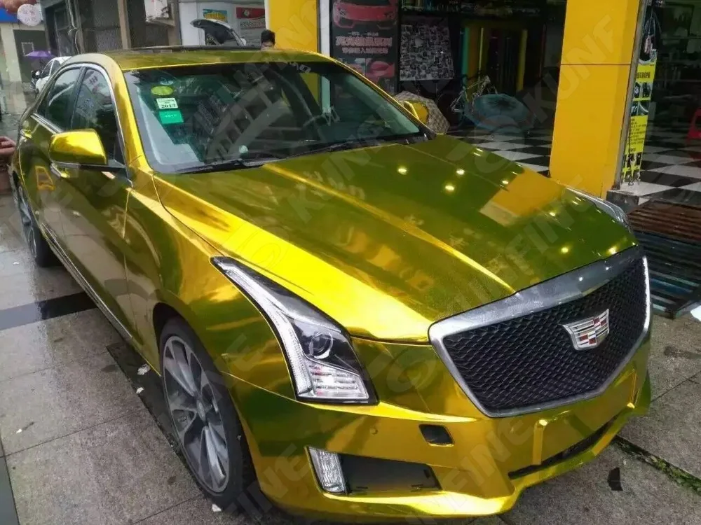 Автомобильный Стайлинг хромированная Золотая Автомобильная виниловая пленка