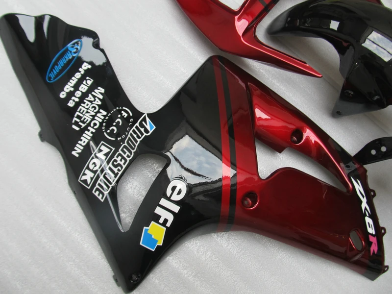 Complete Injection Fairing kits for Kawasaki NINJA ZX 6R 2003 2004 zx6r 03 04 red black motorcycle fairings set JX19 | Автомобили и