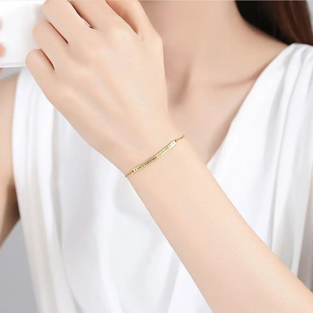 Can't Take My Eyes Off You Romantic Bracelets for Female 925 Sterling Silver Gold Bracelet Dropshipping SP236 | Украшения и
