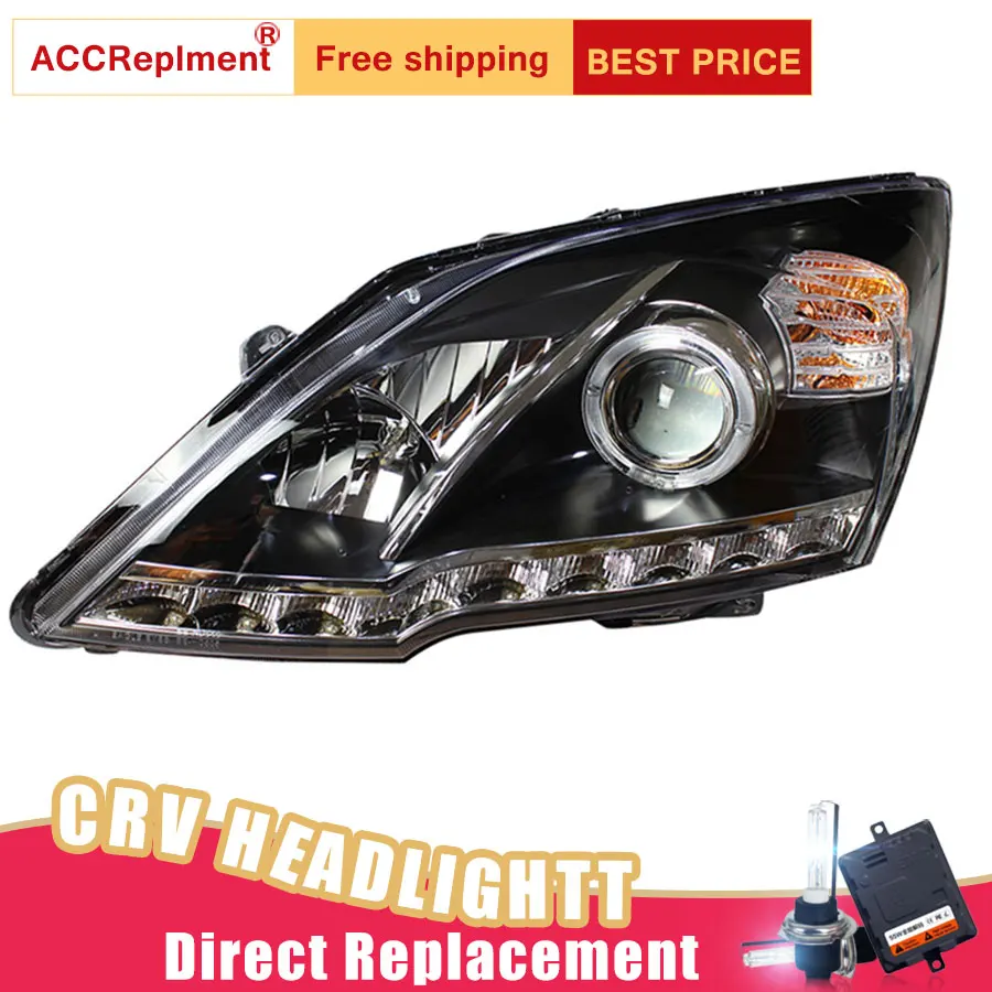 

2Pcs LED Headlights For Honda CRV 2007-2011 led car lights Angel eyes xenon HID KIT Fog lights LED Daytime Running Lights