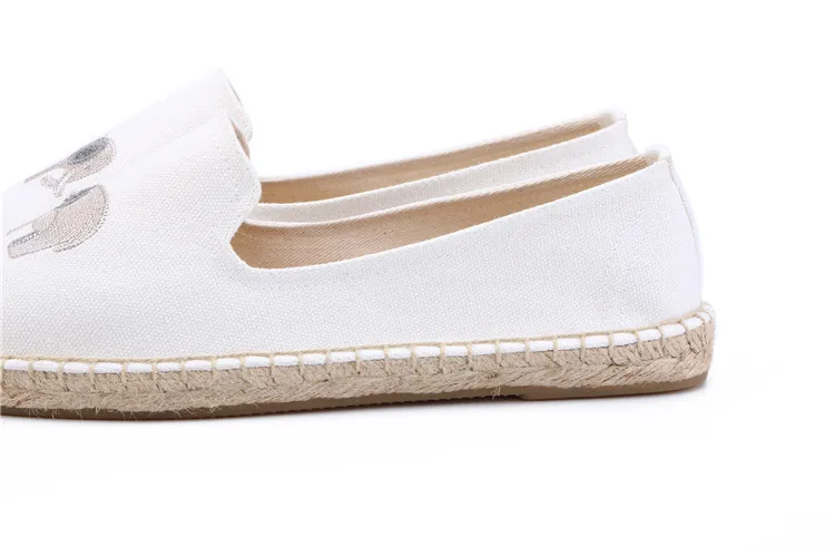 MInmclas/Новинка; Alpargatas Espadrilles; удобные женские повседневные тапочки с рисунком; дышащие льняные парусиновые тапочки из конопляной ткани для девочек