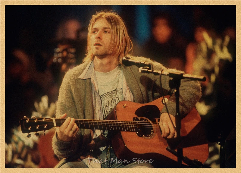 ВИНТАЖНЫЙ ПЛАКАТ Nirvana Kurt Cobain dormitory крафт-рок-оркестр декоративная живопись постер ретро-плакат - Цвет: Прозрачный