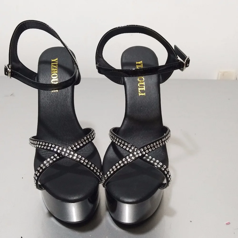Women's High Heel Sandals - 15cm Thin Heels - 5cm Platform - Ankle Strap - Summer Fashion Pumps for Dancing image 3