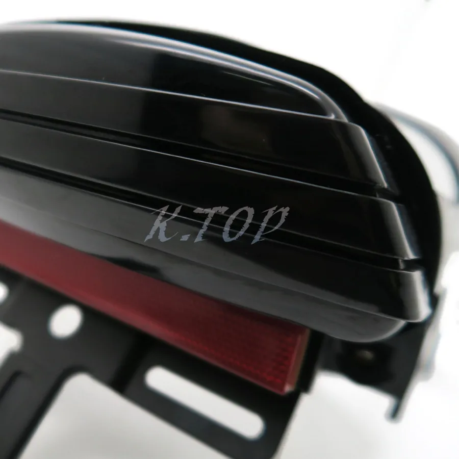 Smoke Tri-Bar LED Fender Turn Signal Tail Light License Plate Bracket For 08+ Harley Dyna Fat Bob |