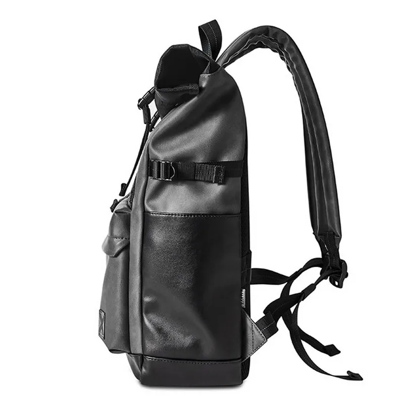 Мужской рюкзак UIYI Черный винтажный школьный из ПВХ с защитой от кражи для