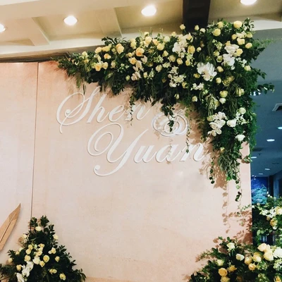 

1.2M x 1.2M Roses with green grass Flower Backdrop Wedding Flower Wall Artifical Silk Wedding Decoration