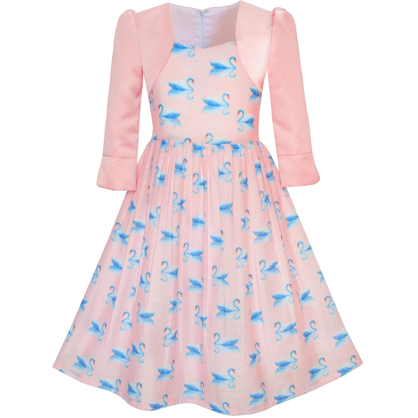 

Girls Dress 2-in-1 Bolero Elegant Swan Party Dress 2020 Summer Princess Wedding Dresses Children Clothes Pageant Sundress