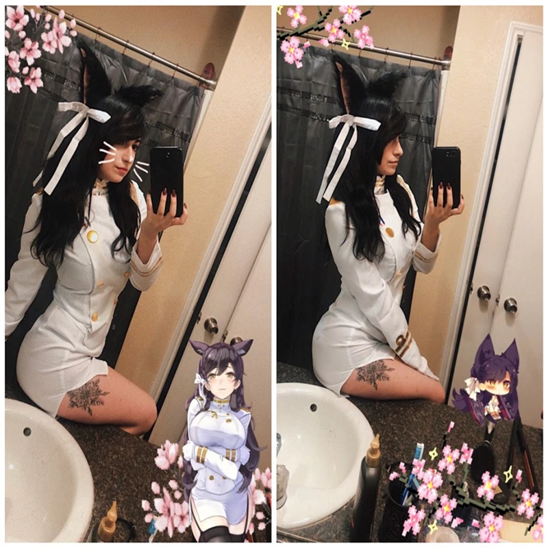 

Cosplay Azur Lane Atago A-line Skirt Takao Pleated Skirt Long Sleeve Jacket Socks Dress Halloween Costume For Women
