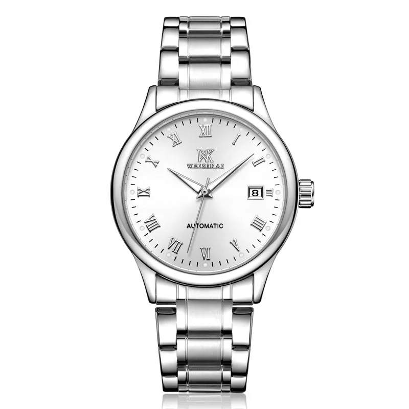 Reloj Hombre мужские автоматические часы Новые простые мужские брендовые роскошные мужские деловые наручные часы мужские часы водонепроницаемые механические часы - Цвет: white