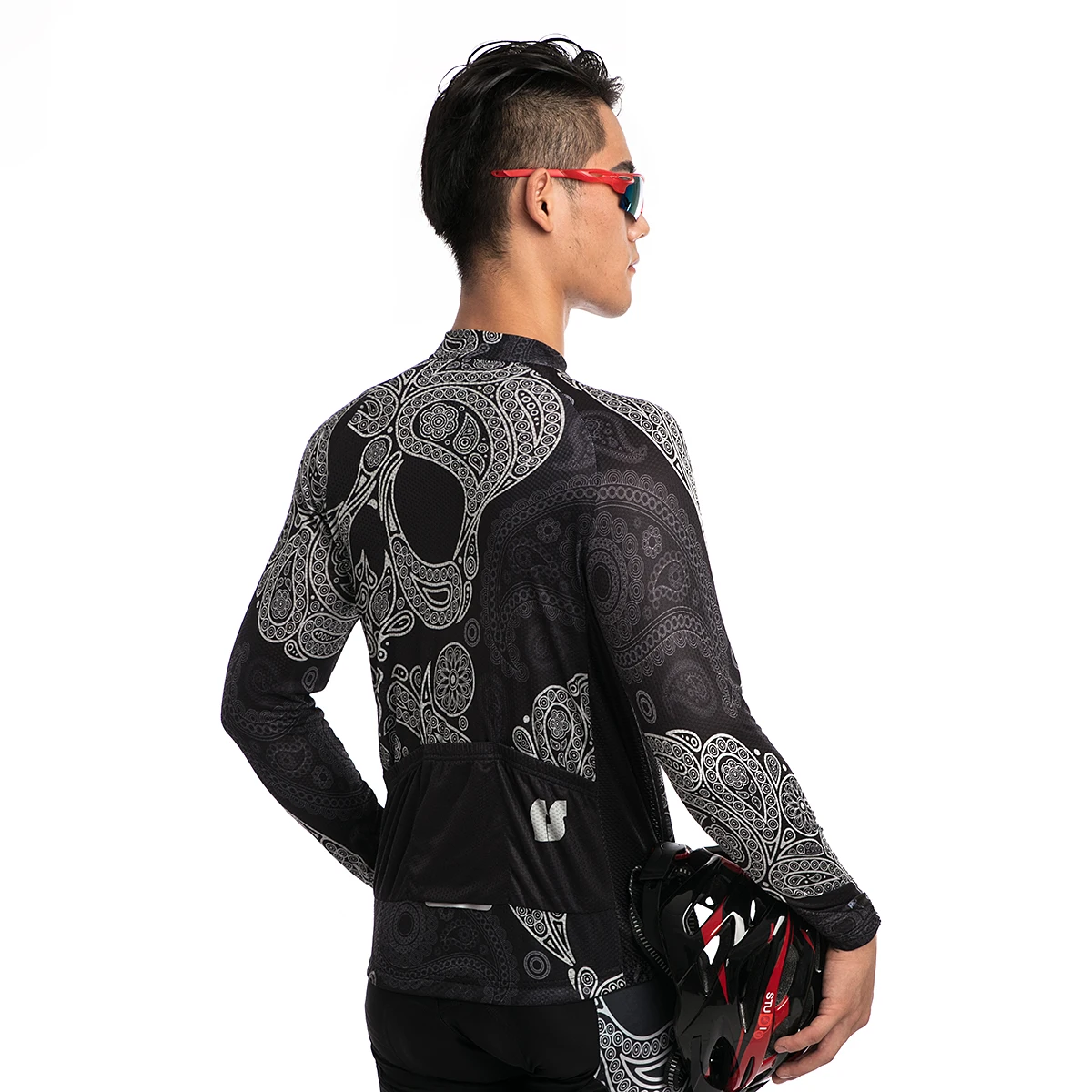 Мужская одежда для велоспорта с длинными рукавами mtb ropa 100% полиэстер Череп цветок