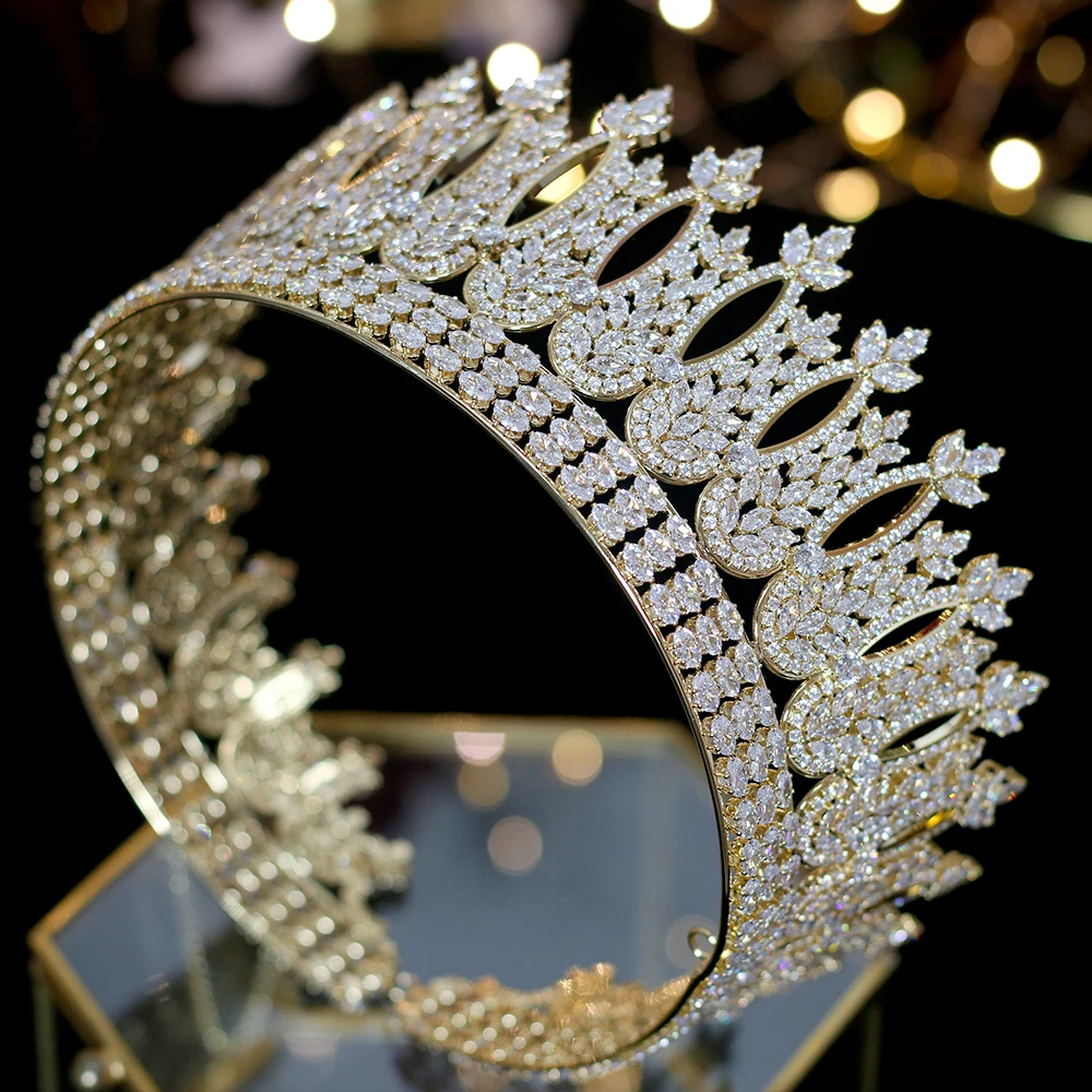 nuevo lujo princesa de oro joyeria de la Кабеза y gran Корона диадема boda accesorios пункт Эль Кабельо accesorios de la Сина