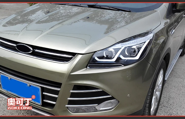 AKD Тюнинг автомобилей фары для Ford Escape KUGA 2013 светодиодные фары DRL ходовые огни биксеноновые фары Противотуманные фары с ангельскими глазками авто