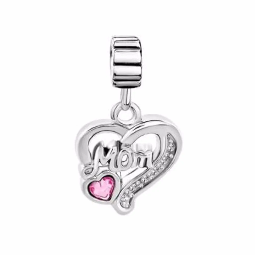 Шарм подвеска Мама и дочь с подвеской в виде сердца|fit pandora bracelet|bracelet spacerfit |