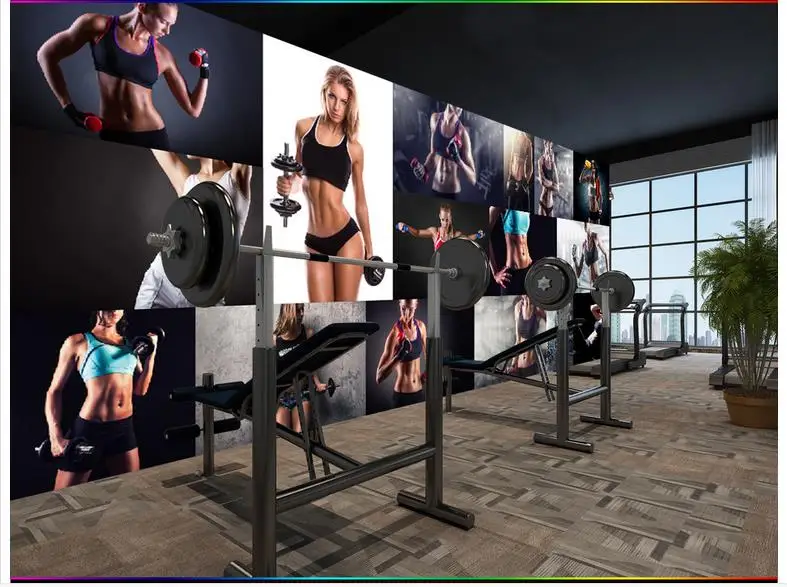 

Custom 3d wallpaper for walls 3 d wall murals wallpaper mural Sexy beauty gym yoga cafe pavilion American background wall murals