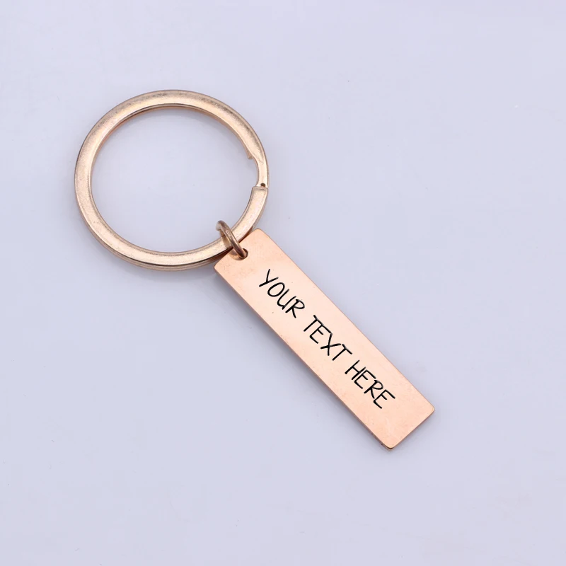 Customized Personal 1pcs Engraved Keychain Text Letter Key Chains DIY Gift for Women Men Family Friends Couples Keyring Jewelry