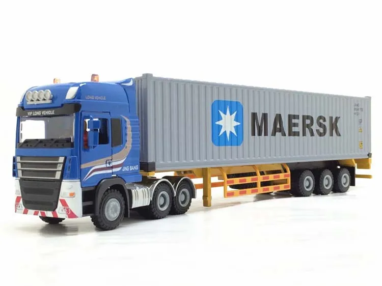 01 Высокая имитация 1:50 Maersk полу-установленный Контейнер грузовой логистики Игрушечная модель грузовика сплав инженерные транспортные средства игрушки для детей - Цвет: 01