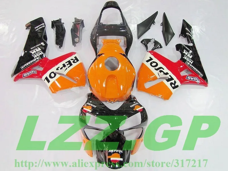 

100%New REPSOL Injection fairings for HONDA CBR600RR F5 03 04 CBR 600RR 03-04 CBR600 2003 2004 pre_drilled ABS fairing kit +tank
